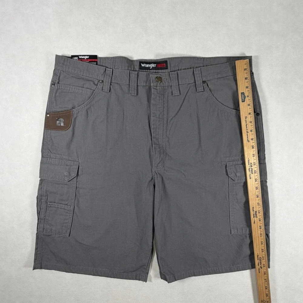 Wrangler Riggs Workwear Mens Gray Ripstop Cargo Shorts 44 New